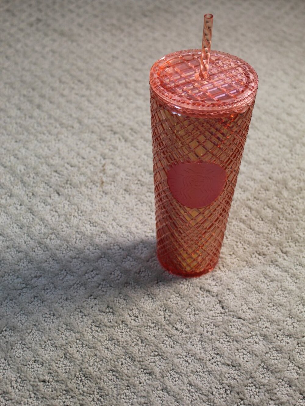 Starbucks 24 oz Iridescent Cold Cup - Rose Gold with Straw